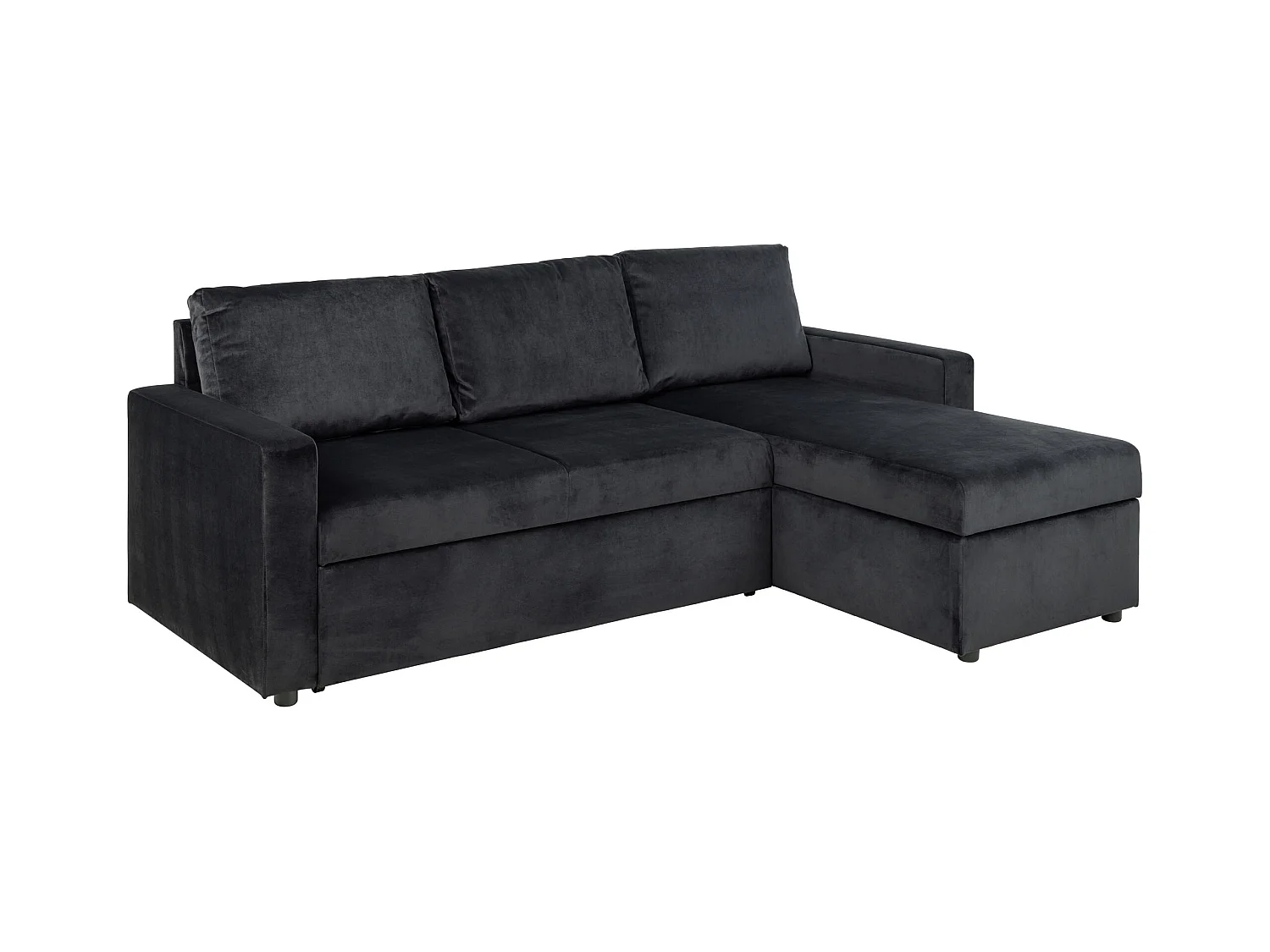Sacramento slaapbank chaise longue omkeerbaar, verborgen opslag en uitschuifbaar bed antracietgrijs.