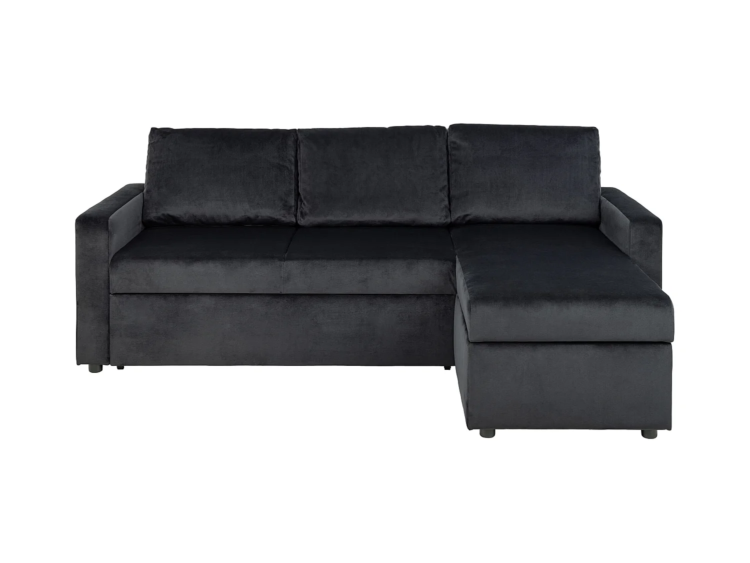 Sacramento slaapbank chaise longue omkeerbaar, verborgen opslag en uitschuifbaar bed antracietgrijs.