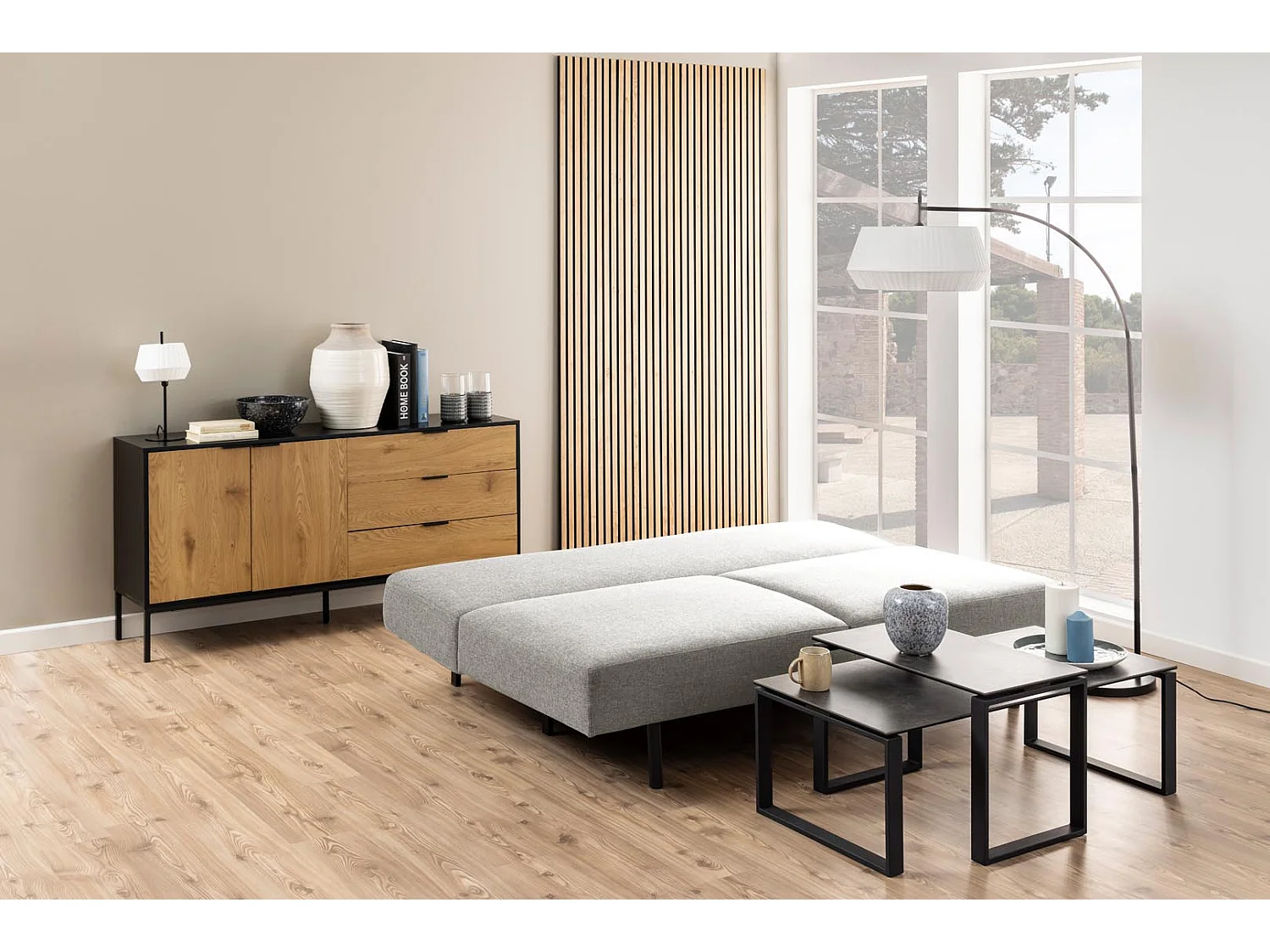 Malling canapé-lit gris.