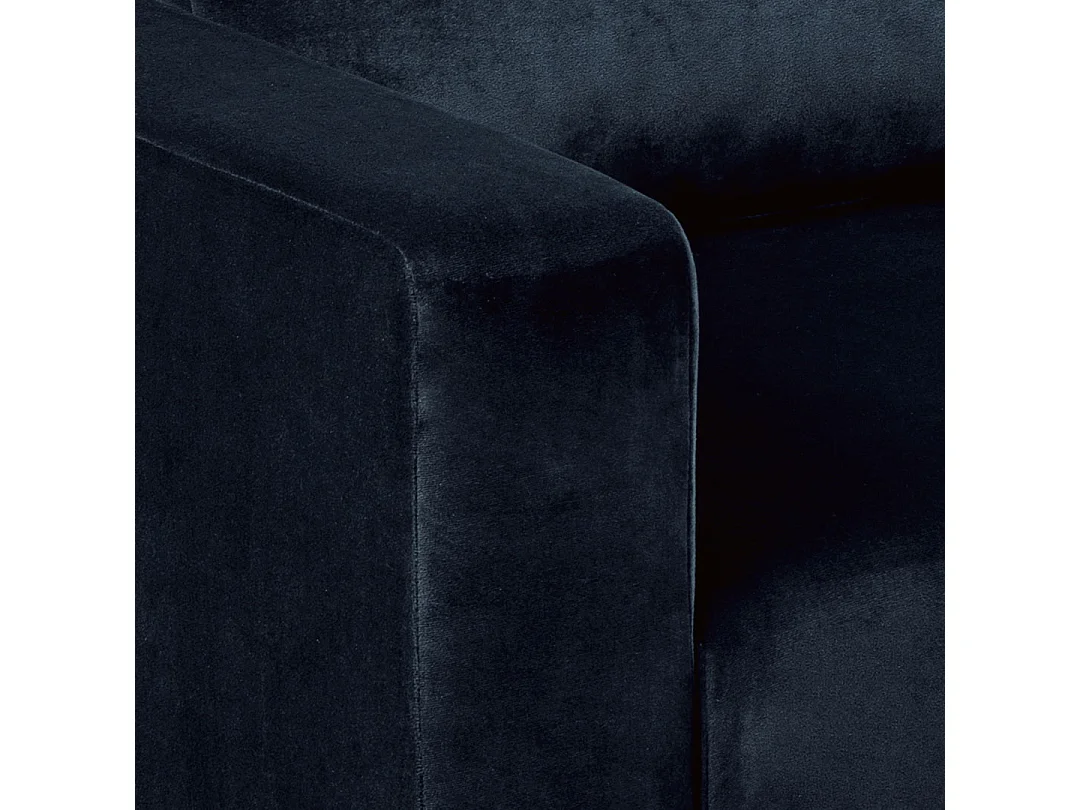 Sacramento slaapbank chaise longue omkeerbaar, verborgen opslag en uitschuifbaar bed donkerblauw.