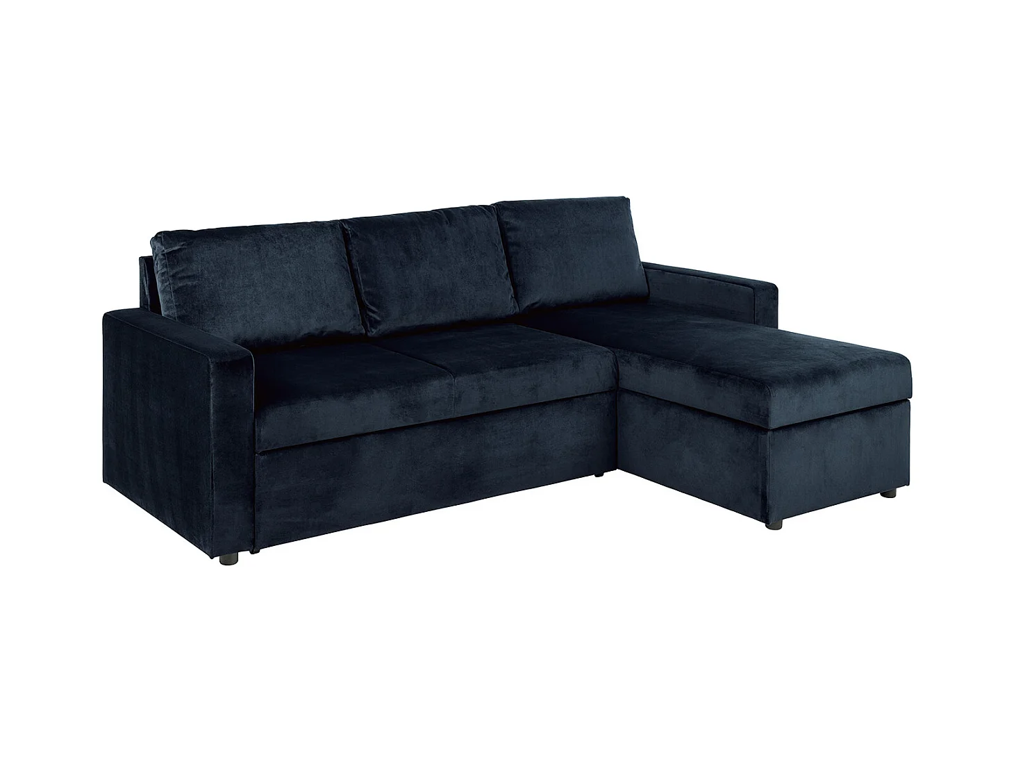Sacramento Canapé-lit, chaise longue réversible, espace de rangement dissimulé et lit escamotable, bleu foncé.