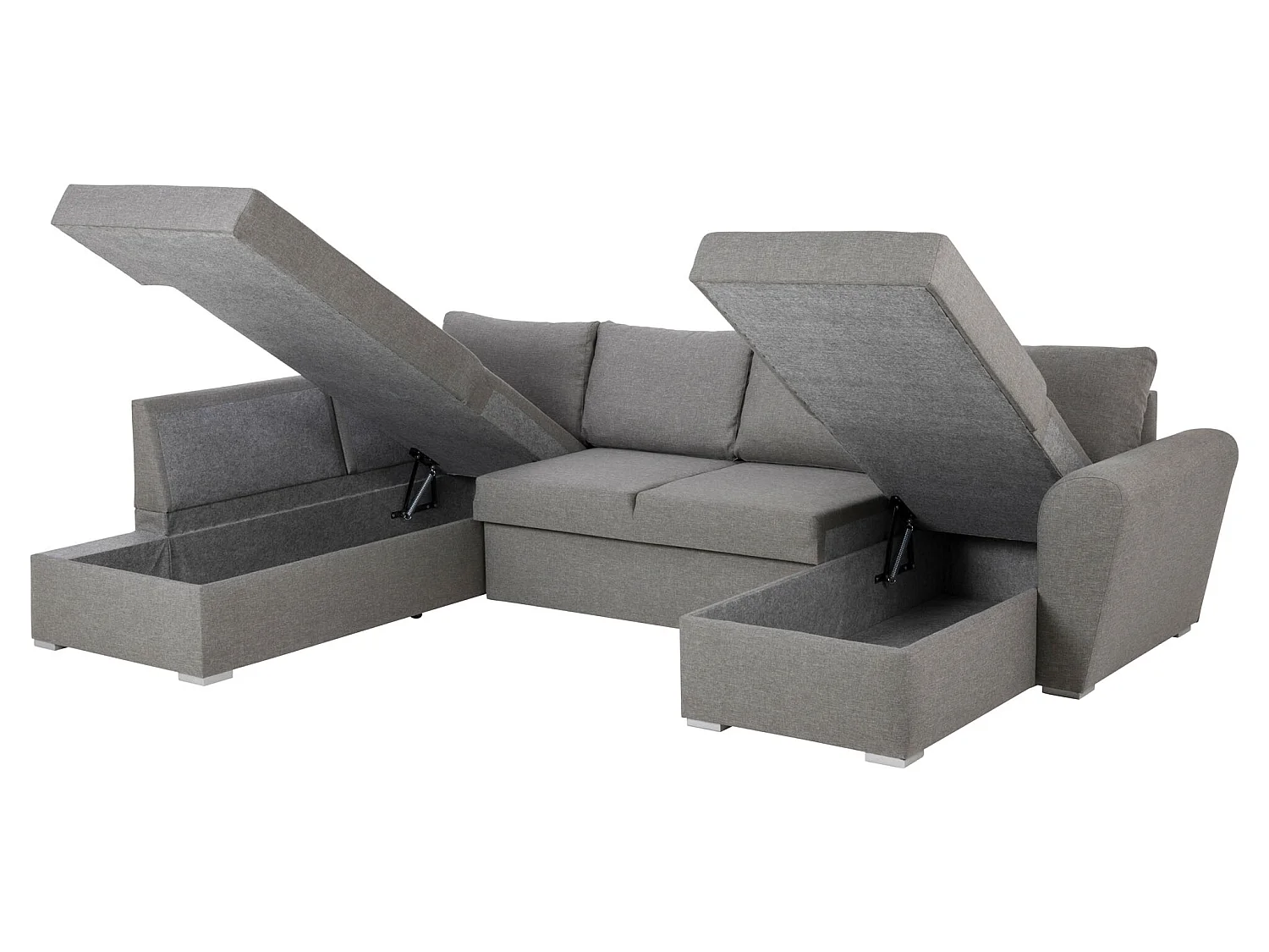 Stan Canapé-lit, chaise longue côté droit, gris clair.