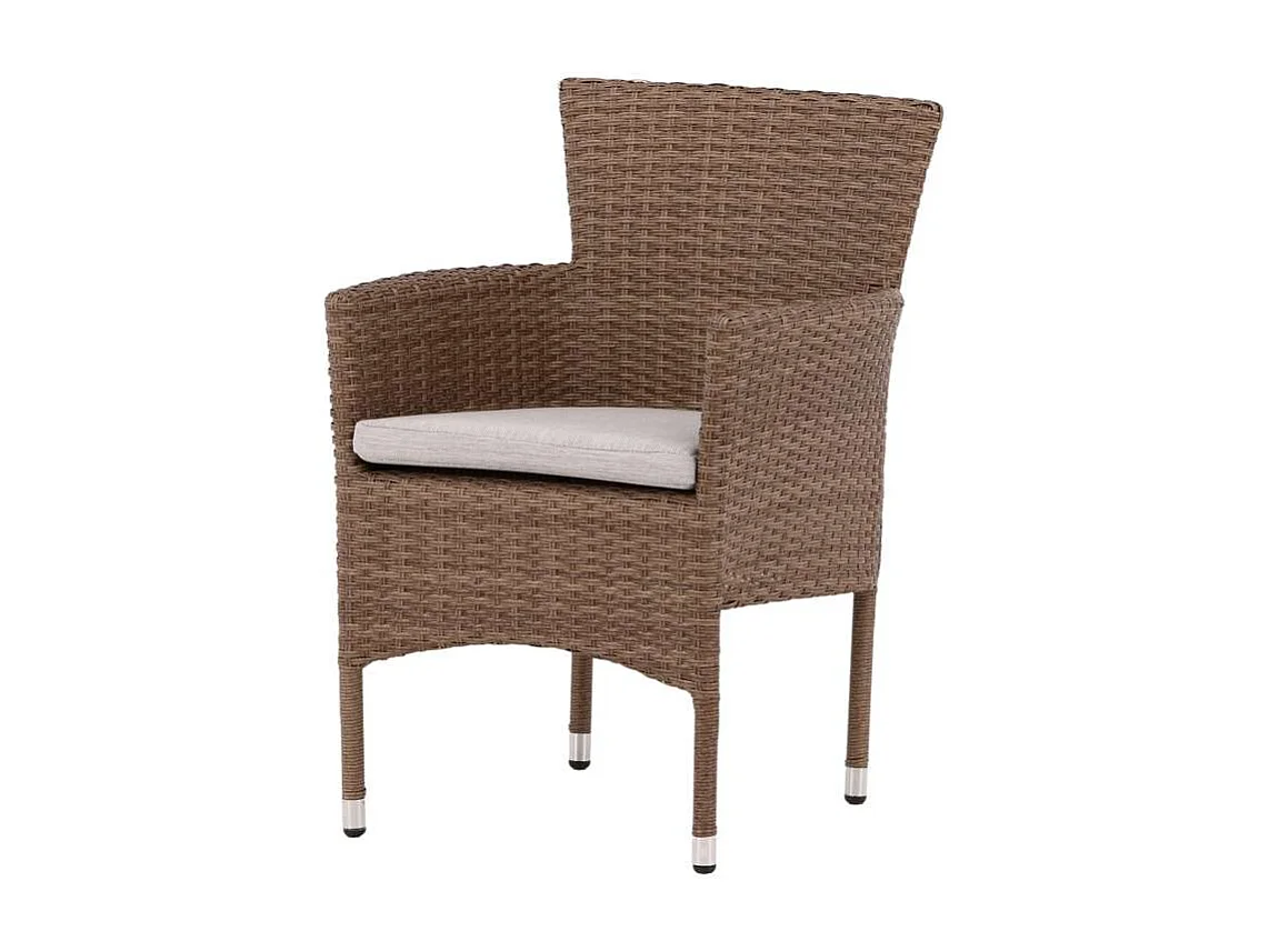 Malina tuinstoel incl. kussen stapelbaar naturel.