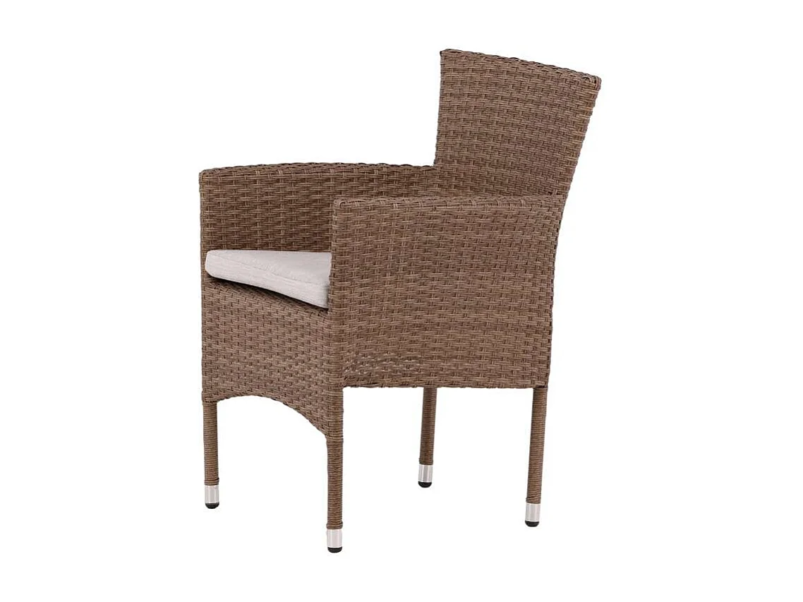 Malina Gartenstuhl inkl. Kissen stapelbar natur.