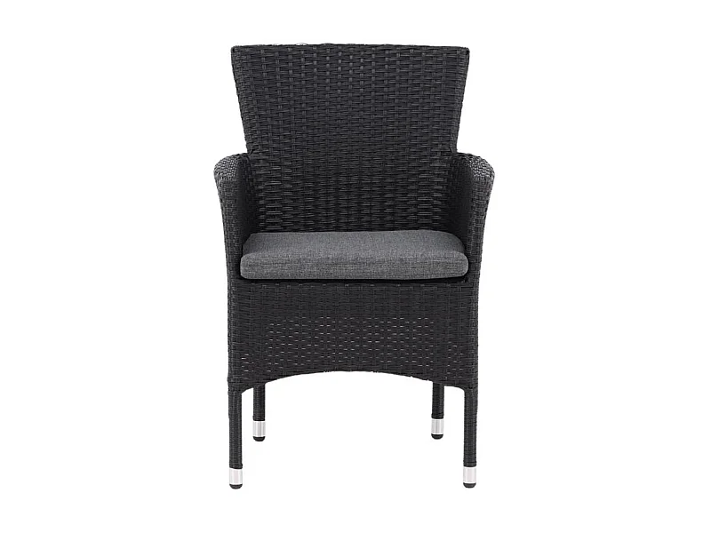 Malina chaise de jardin avec coussin empilable noir.