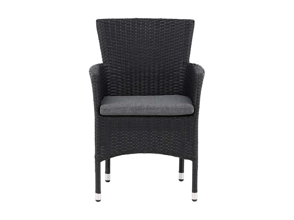 Malina tuinstoel incl. kussen stapelbaar zwart.