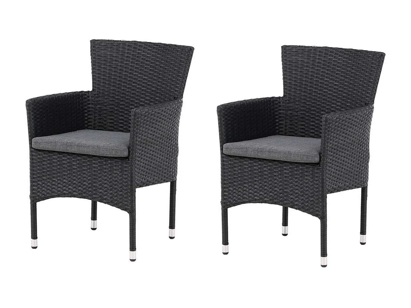 Malina tuinstoel incl. kussen stapelbaar zwart.