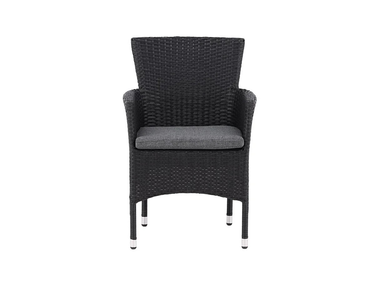 Malina chaise de jardin avec coussin empilable noir.