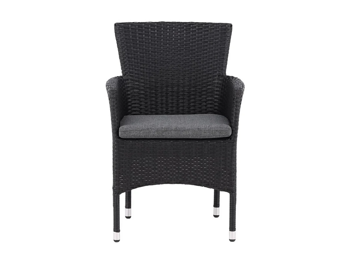 Malina Gartenstuhl inkl. Kissen stapelbar schwarz.