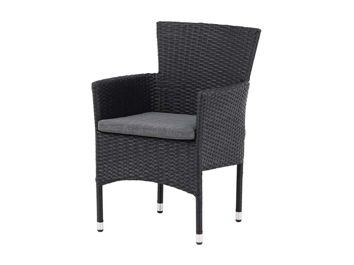 Malina Gartenstuhl inkl. Kissen stapelbar schwarz.