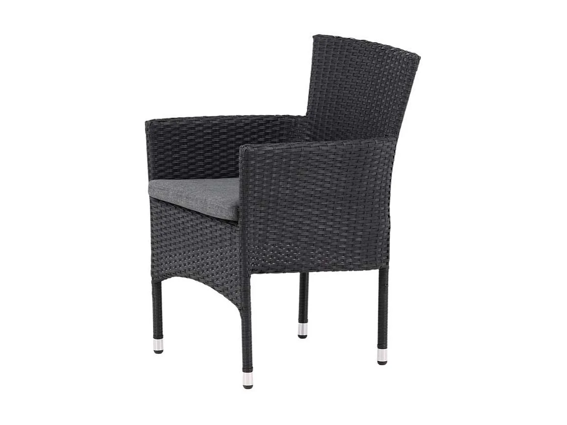 Malina Gartenstuhl inkl. Kissen stapelbar schwarz.