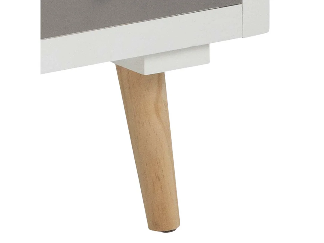 Thames Commode blanche avec 11 tiroirs multicolores.