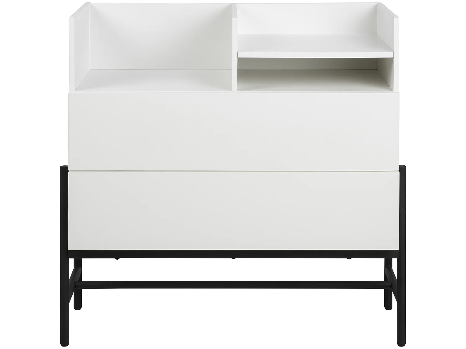 Noma kommode 1 plank en 2 lades wit, zwart.