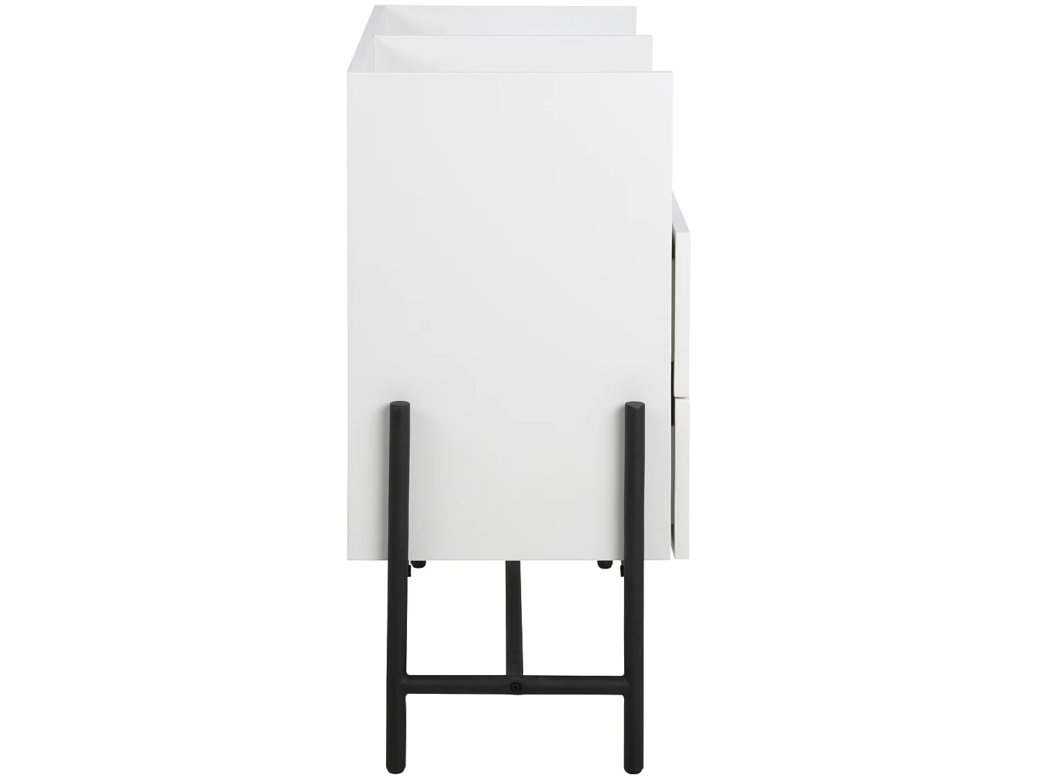 Noma kommode 1 plank en 2 lades wit, zwart.