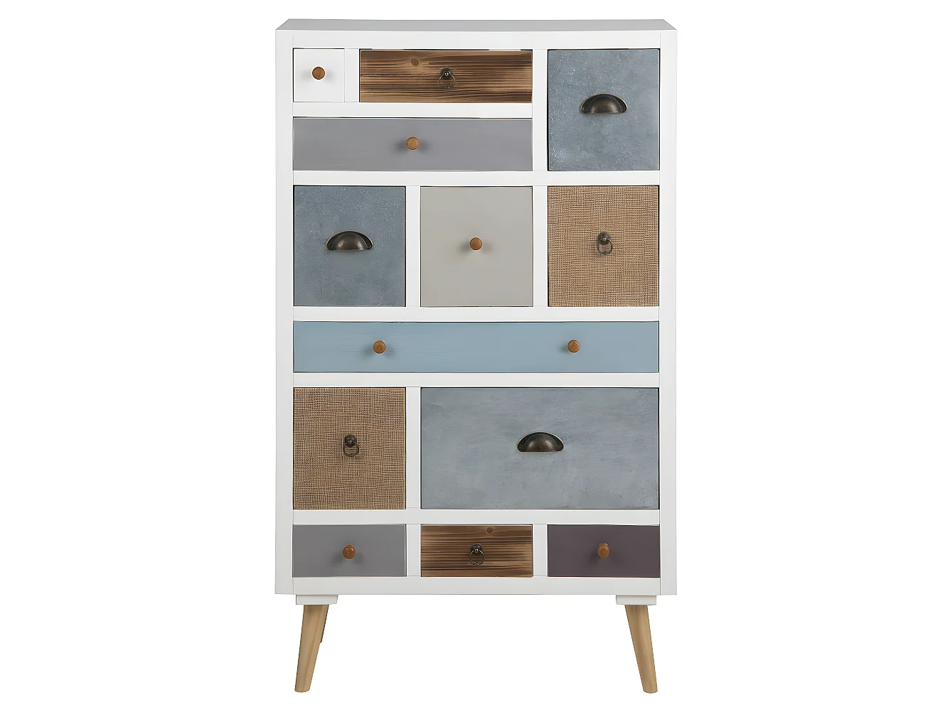 Thijs kommode wit ladekast met 13 lades.