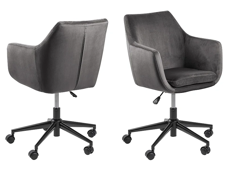 Noel Chaise de bureau, gris foncé, noir.