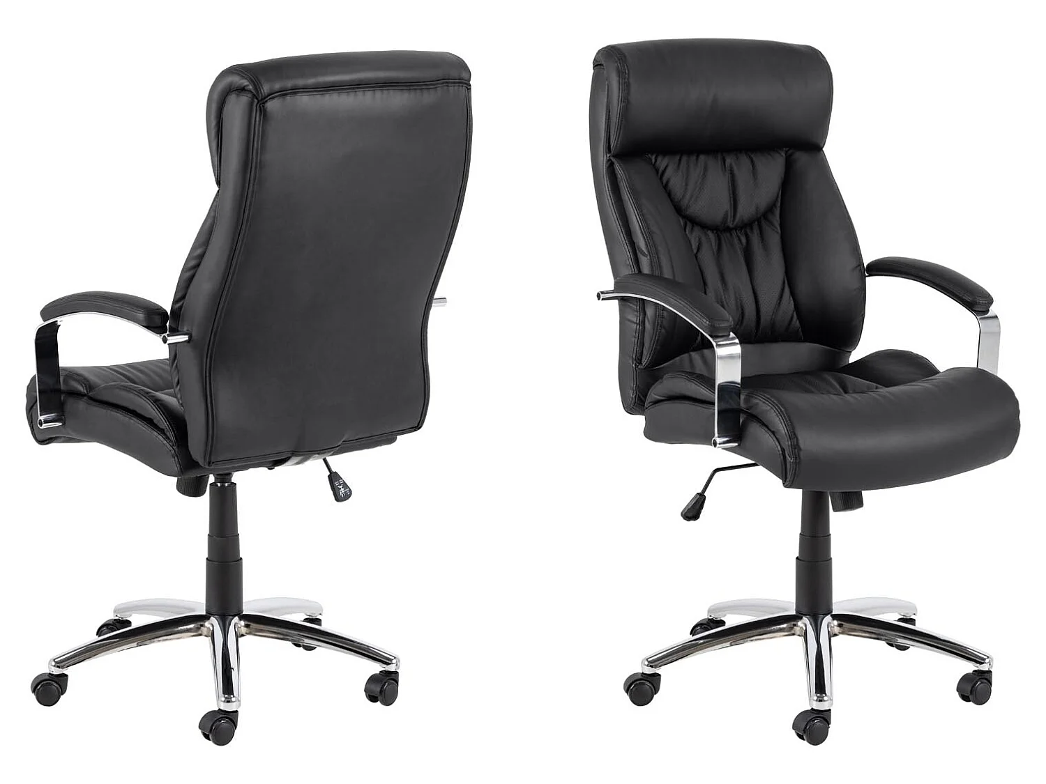 Benson chaise de bureau Simili cuir PU noir.