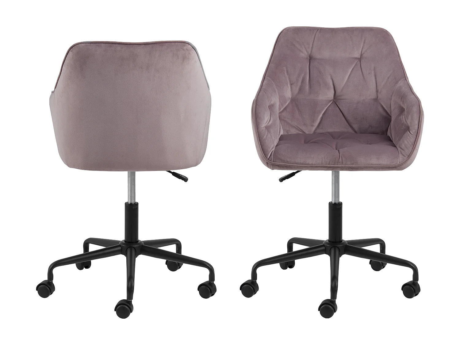 Brooke Chaise de bureau en velours, rose.