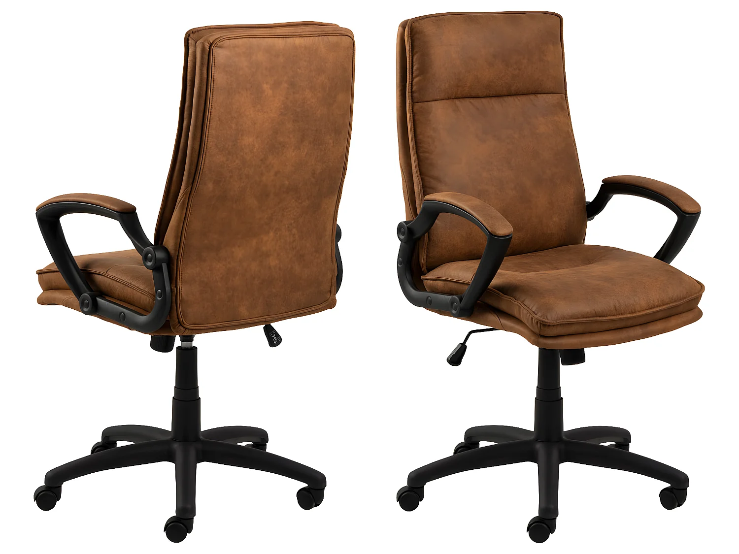 Brad Chaise de bureau avec accoudoirs, marron.