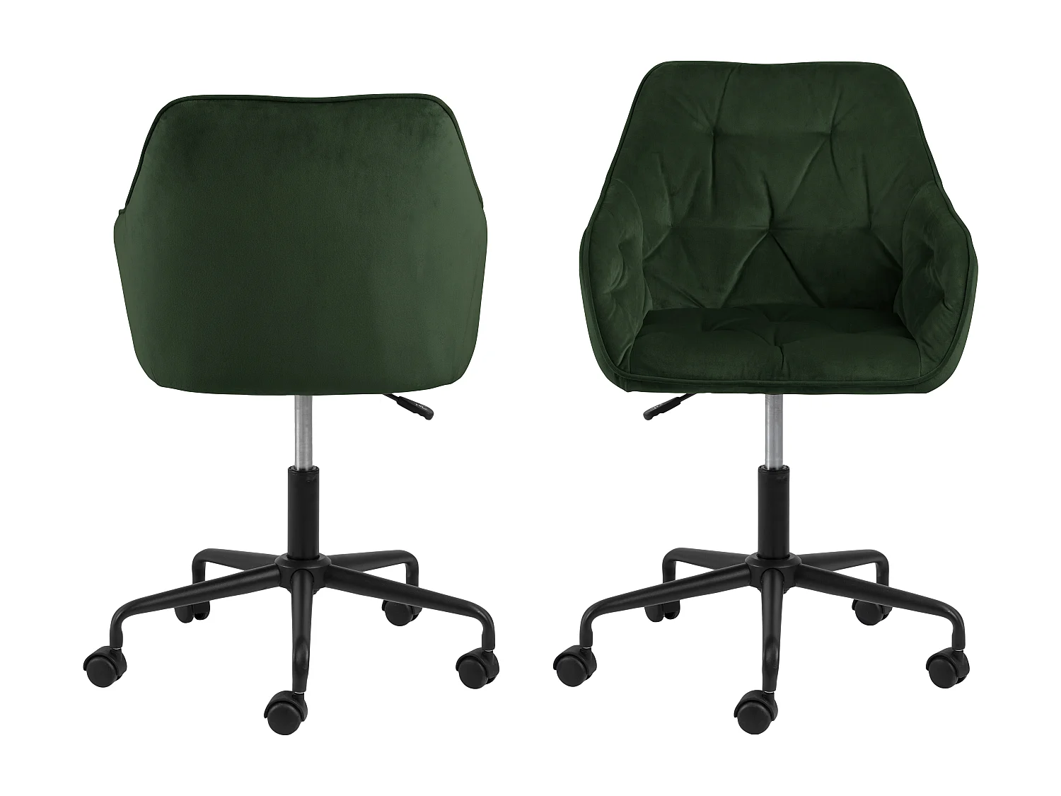 Brooke Chaise de bureau en velours, vert.