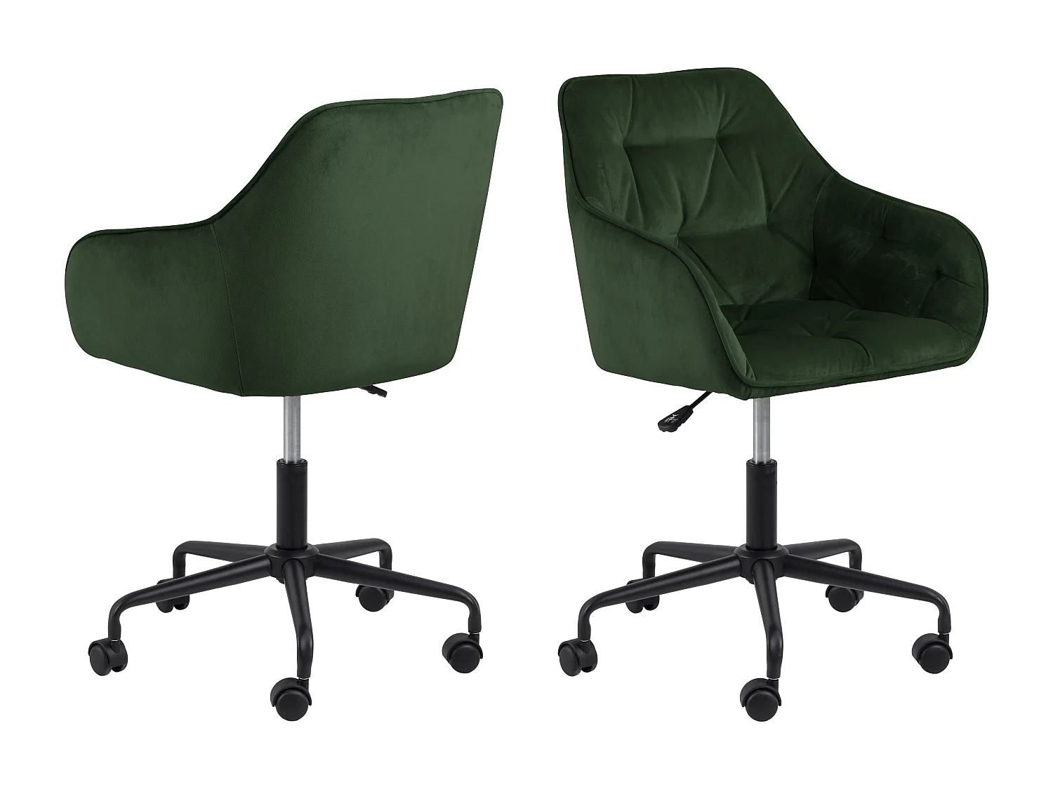 Brooke Chaise de bureau en velours, vert.