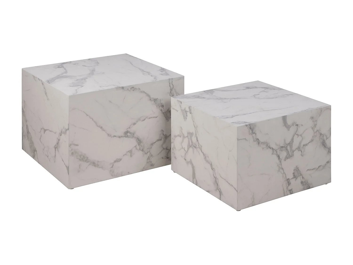 Dice salontafel marmer 2 st. decor wit.