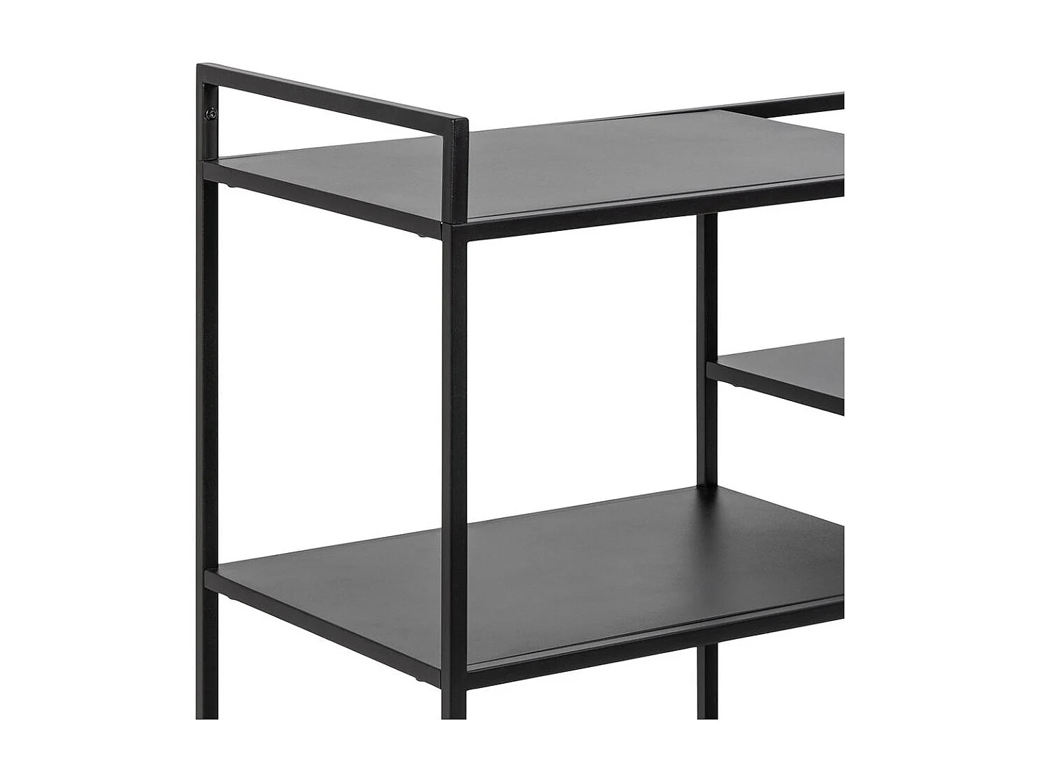 Newcastle Table basse chariot à roulettes avec 3 tablettes de rangement, noir.