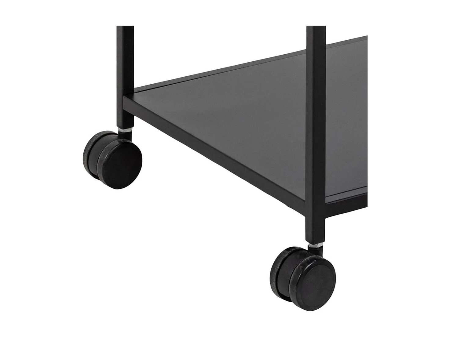 Newcastle Table basse chariot à roulettes avec 3 tablettes de rangement, noir.