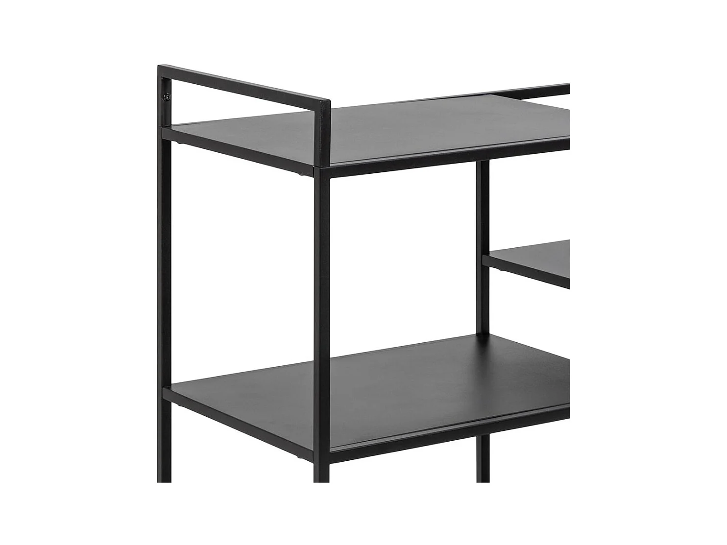 Newcastle Table basse chariot à roulettes avec 3 tablettes de rangement, noir.