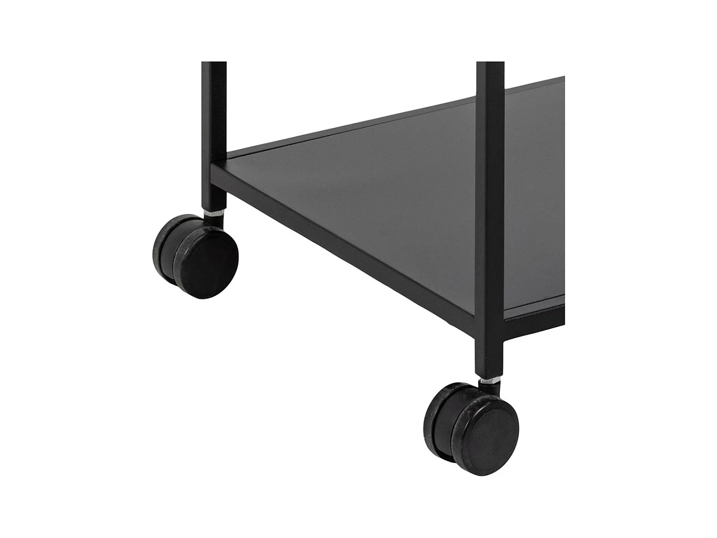 Newcastle Table basse chariot à roulettes avec 3 tablettes de rangement, noir.