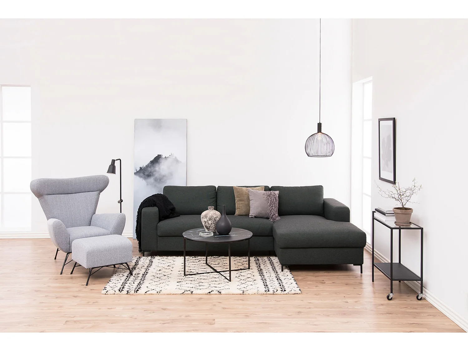 Alisma salontafel Ø80 cm marmer decor zwart.