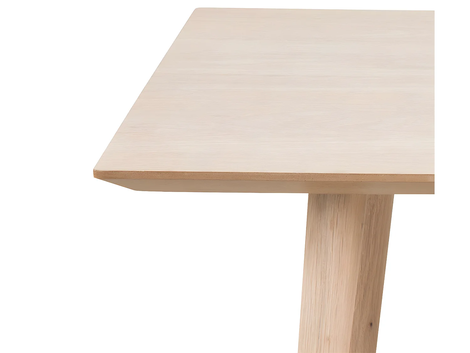 Cent Table basse avec 1 espace de rangement, en chêne, lixiviée en blanc.