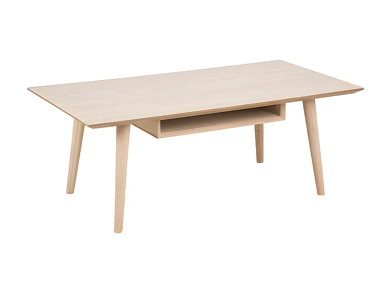 Cent salontafel met 1 plank eiken geloogd wit - 115x60x42 cm.