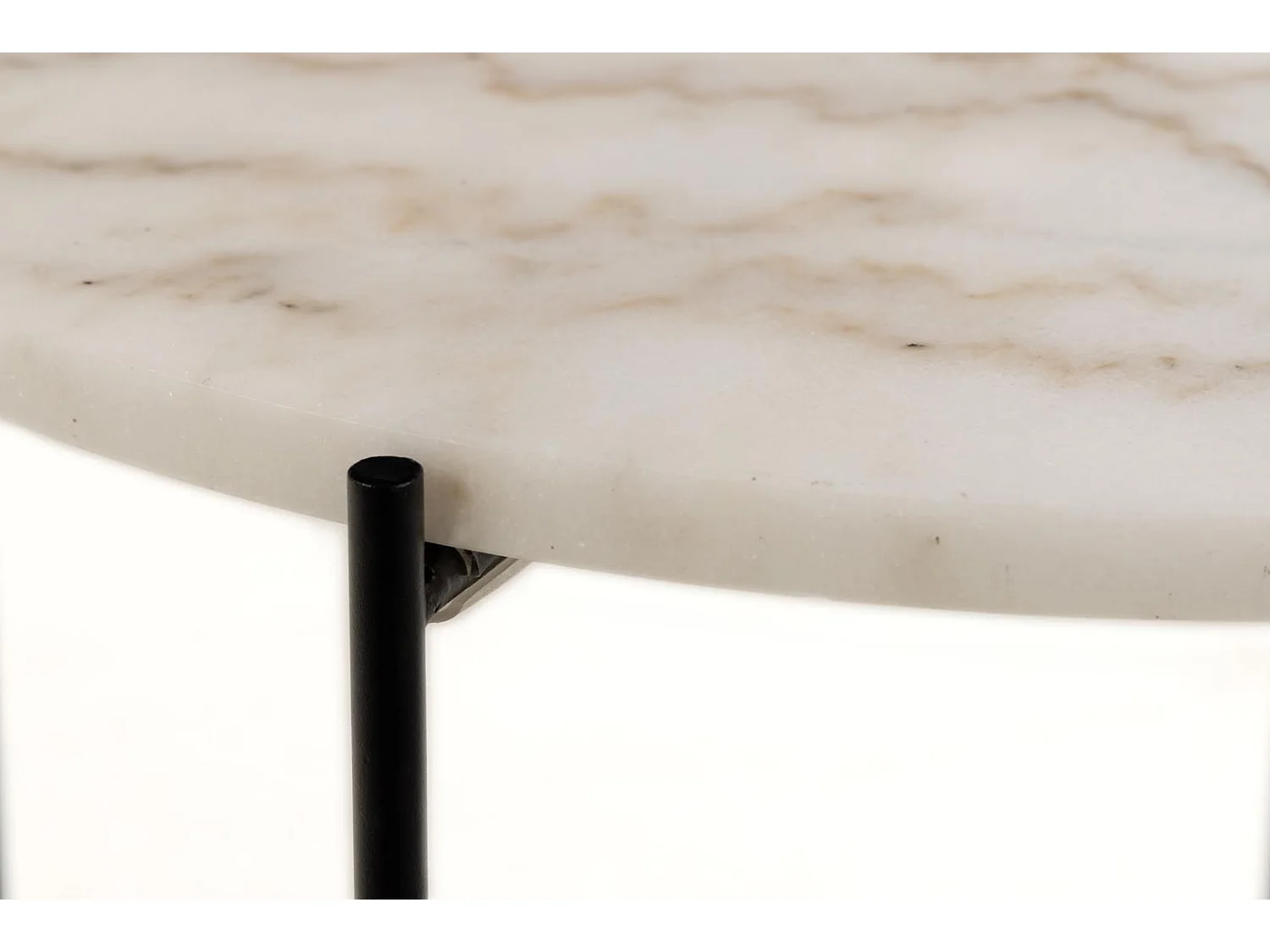 Avila table d'angle Ø52cm marbre blanc.