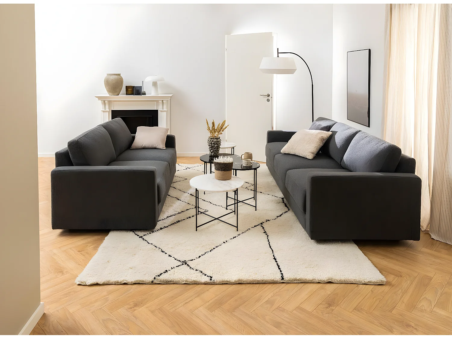 Avur bijzettafel Ø52cm marmer wit.