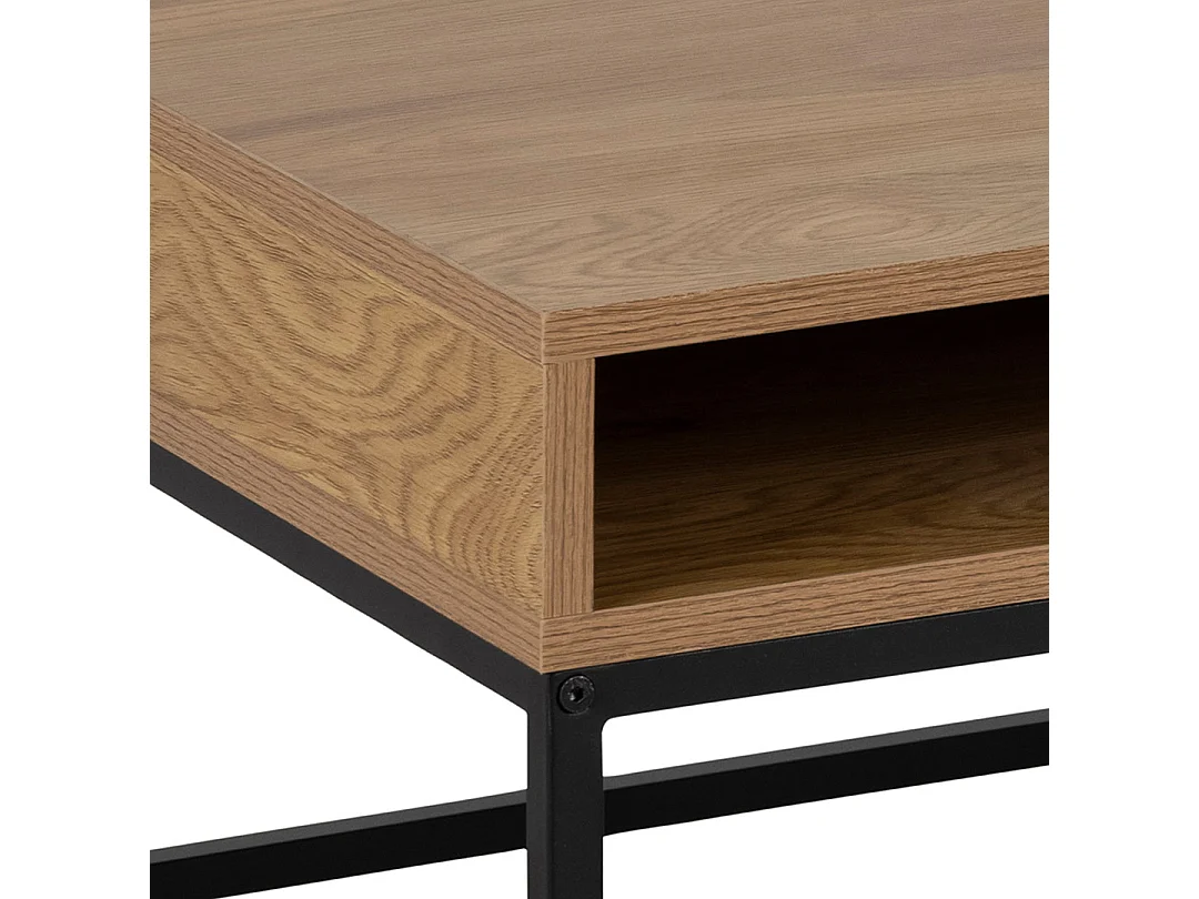 Willow salontafel 4 kamers naturel, zwart.