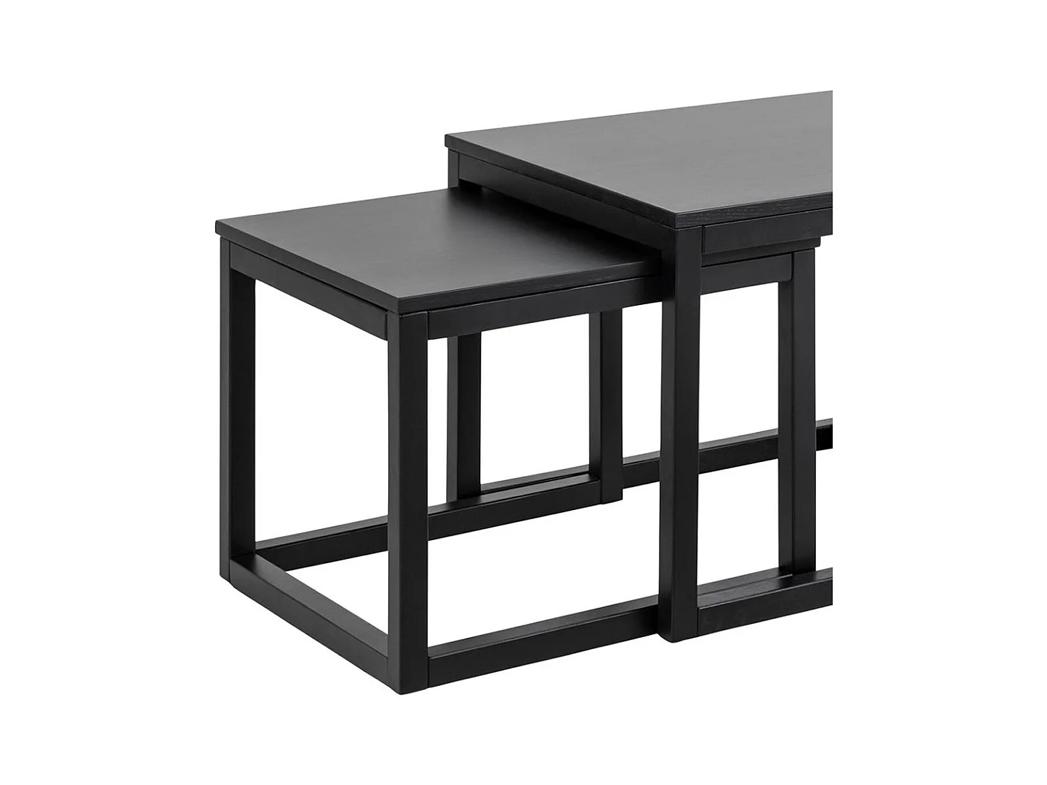 Cora salontafel inschuifbaar 3 stuks zwart.