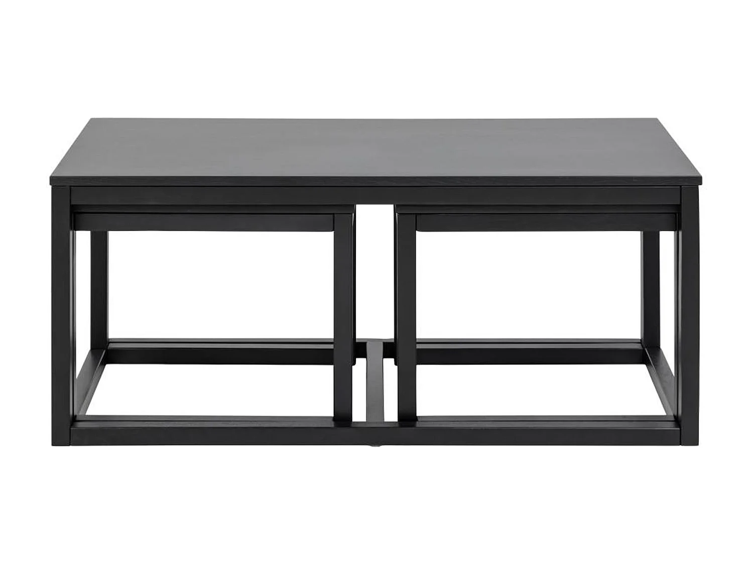 Cornus Tables basses gigognes, set de 3 pièces, noir.