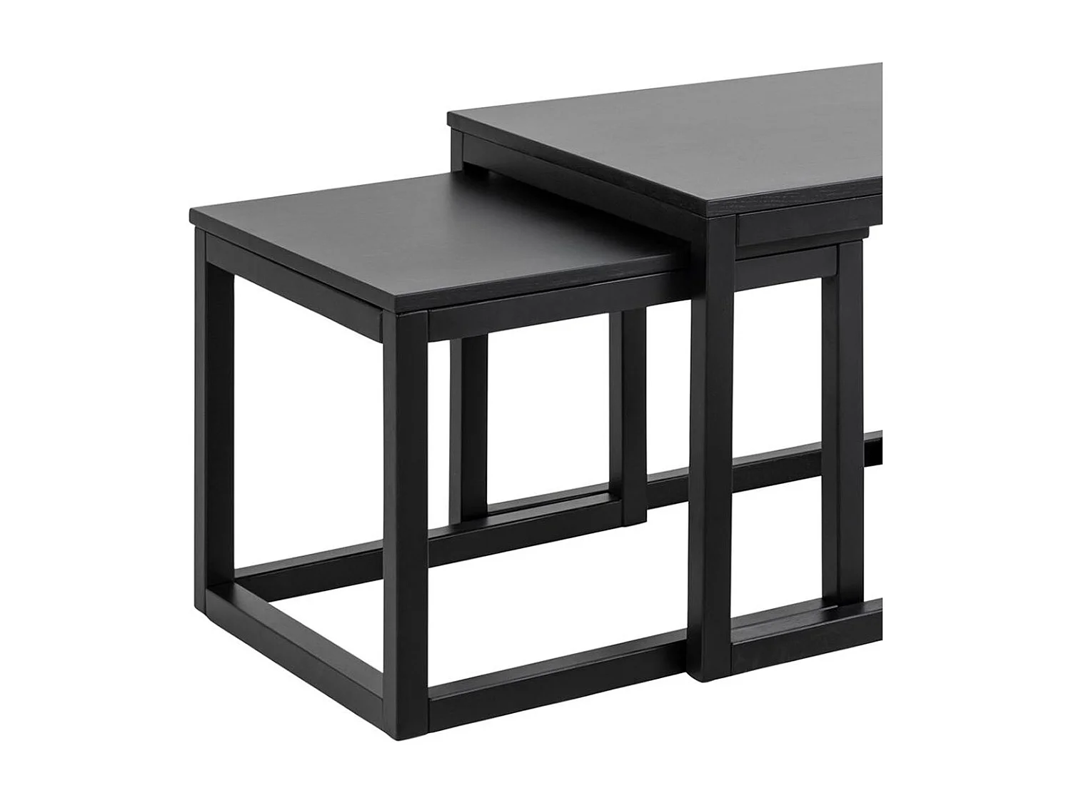 Cornus Tables basses gigognes, set de 3 pièces, noir.