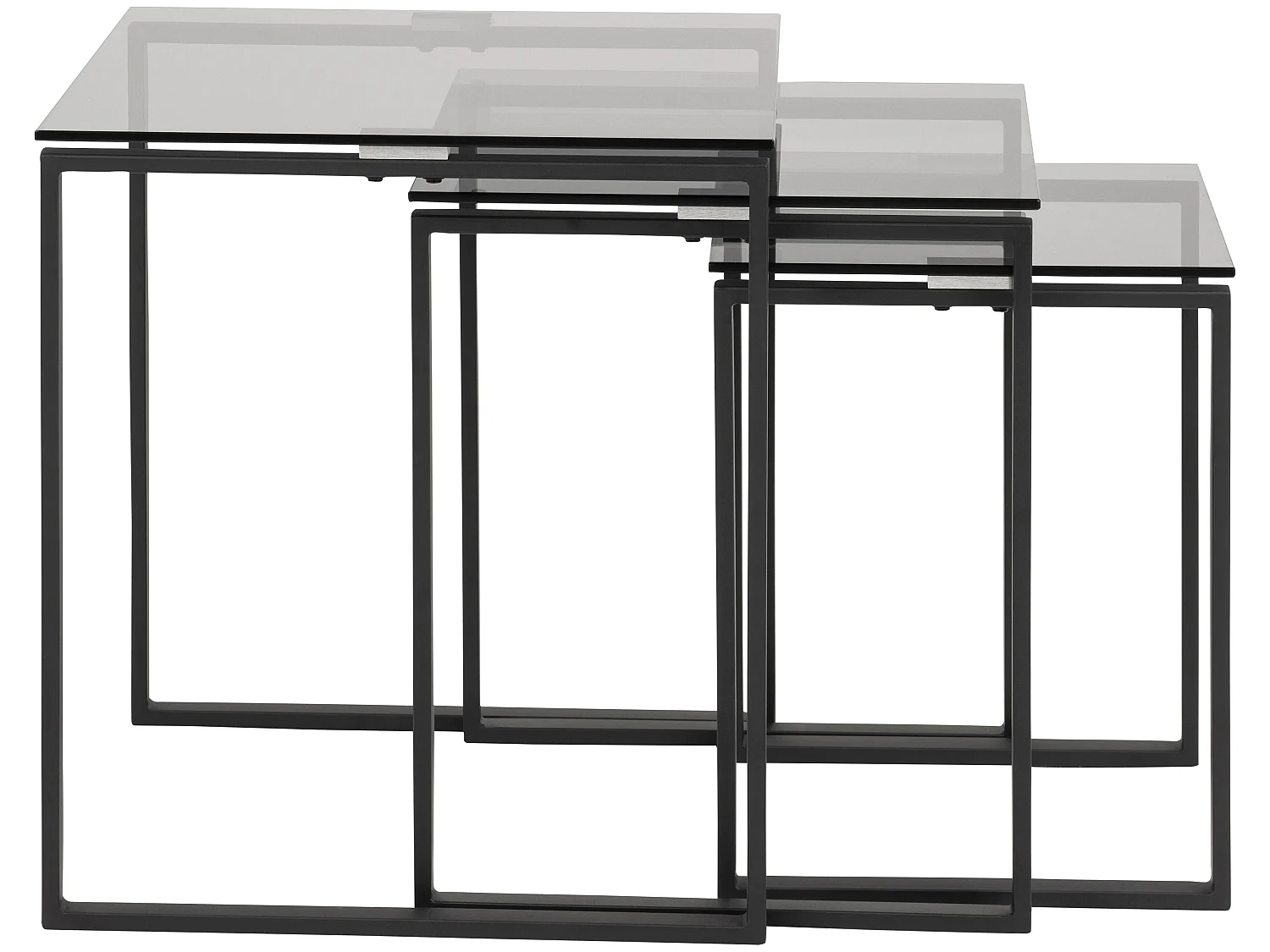 Kamma Table basse lot de 3 tables basses, gris.