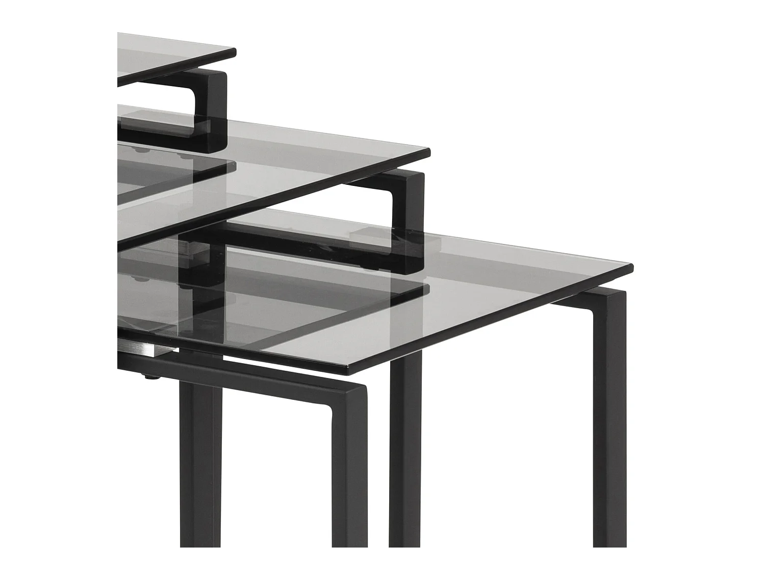 Kamma Couchtisch Einschubtische 3er-Set grau.