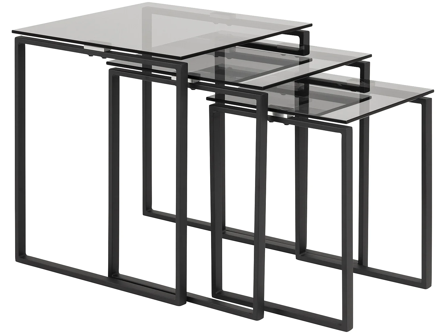 Kamma Couchtisch Einschubtische 3er-Set grau.