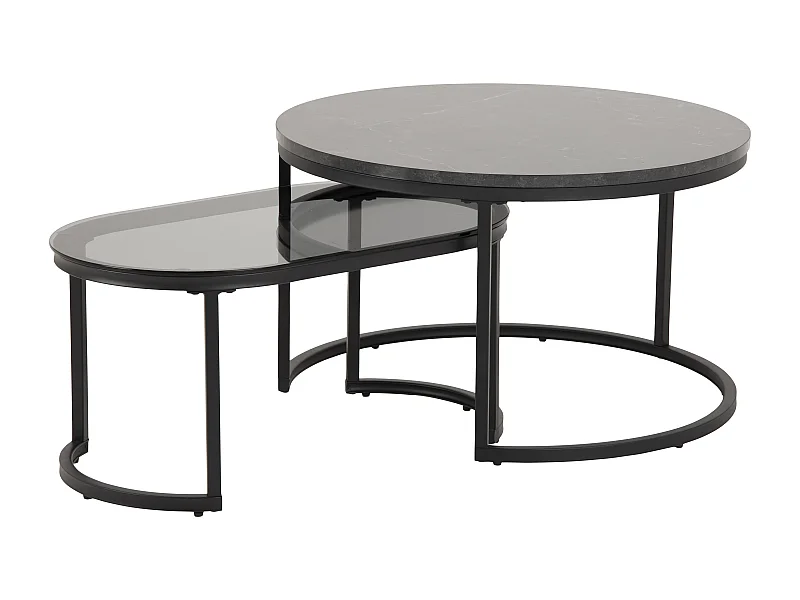 Spiro Ensemble tables basses, 2 pièces, impression marbrée.