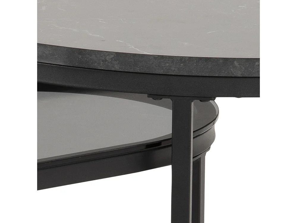 Spiro salontafel set van 2 stuks, marmerprint.