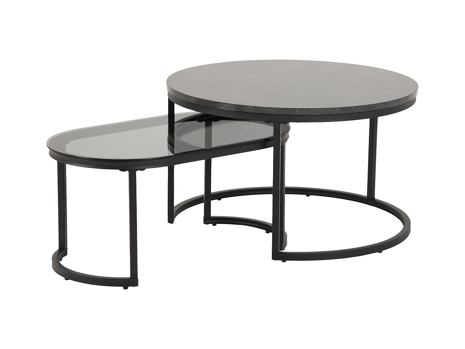 Spiro Ensemble tables basses, 2 pièces, impression marbrée.