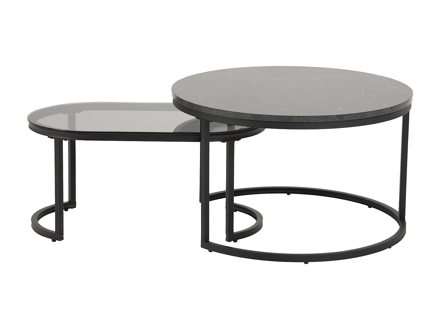 Spiro Ensemble tables basses, 2 pièces, impression marbrée.