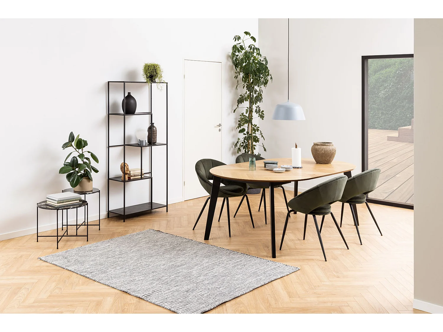 Avila bijzettafel Ø52 cm marmer decor zwart.