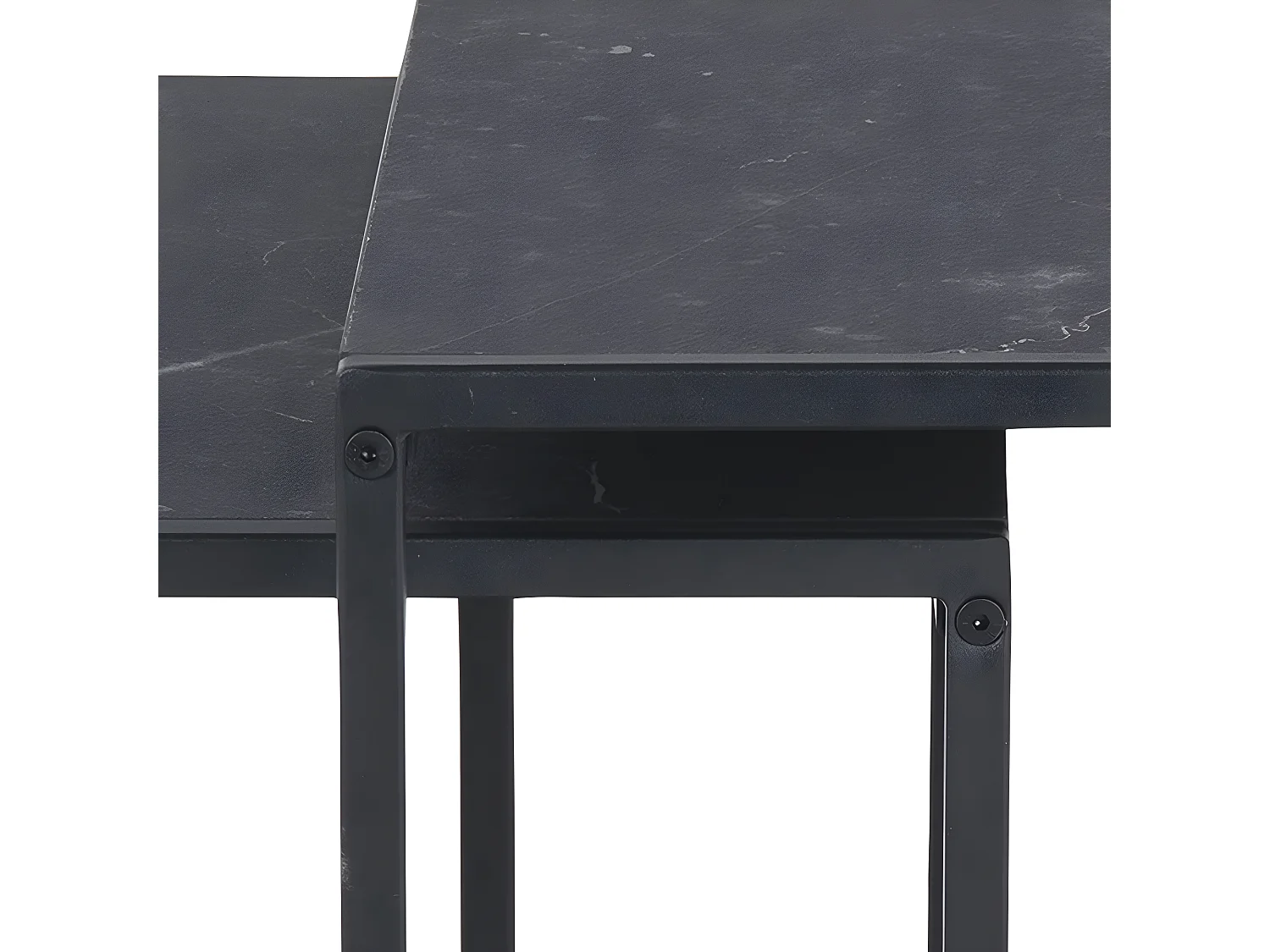 Infinity Couchtisch Einscchubtische 2 stk., Marmor Print, schwarz.