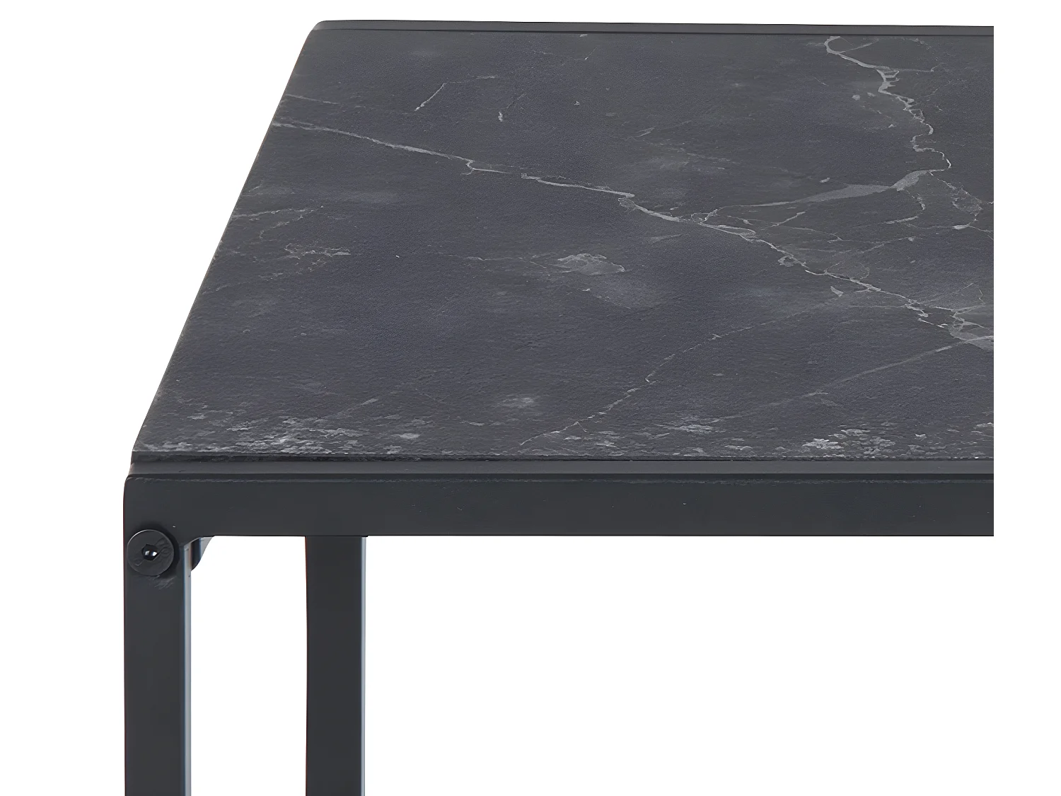 Infinity Tables basses escamotables, 2 pièces, impression marbre noir.