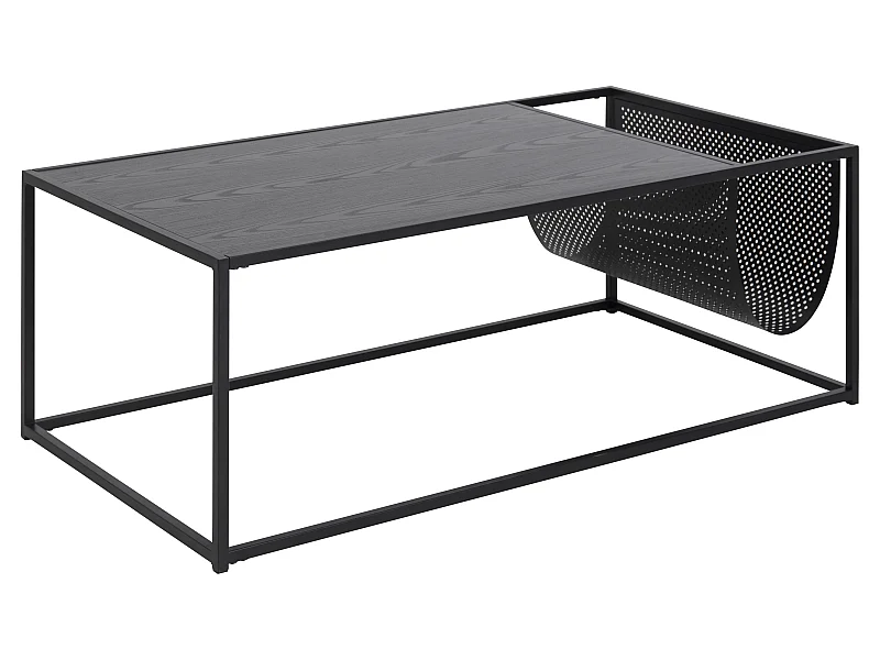 Sea Table basse avec porte-journaux, noir.